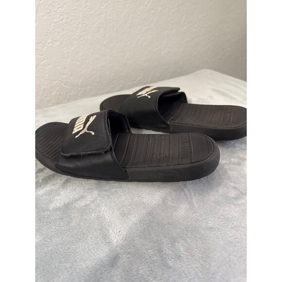 Puma Men's Slide Cool Cat Black/White Slides Sandals Flip Flops Slip On Size 11 - Picture 4 of 5